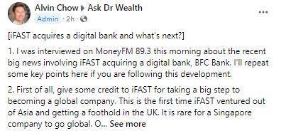 iFAST acquires a digital bank and what’s next?